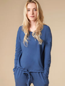 Steel Blue Pima Cotton Lounge Top