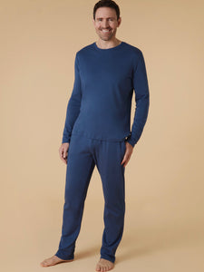 Steel Blue Pima Top & Lounge Trousers