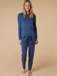 Steel Blue Pima Lounge Trousers & Sweatshirt