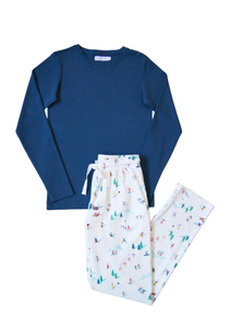 Alpine Pima Lounge Trousers & Steel Blue Top